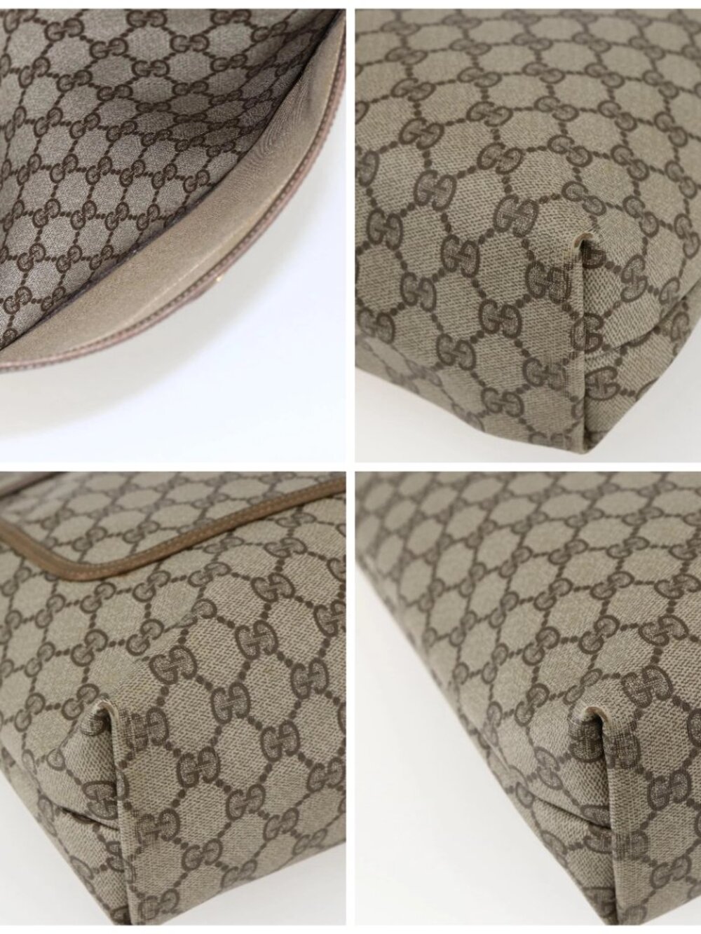 GUCCI GG Supreme Web Sherry Line Tote Bag PVC Beige Gold 39 02 003 Auth 173540 - Picture 11 of 13